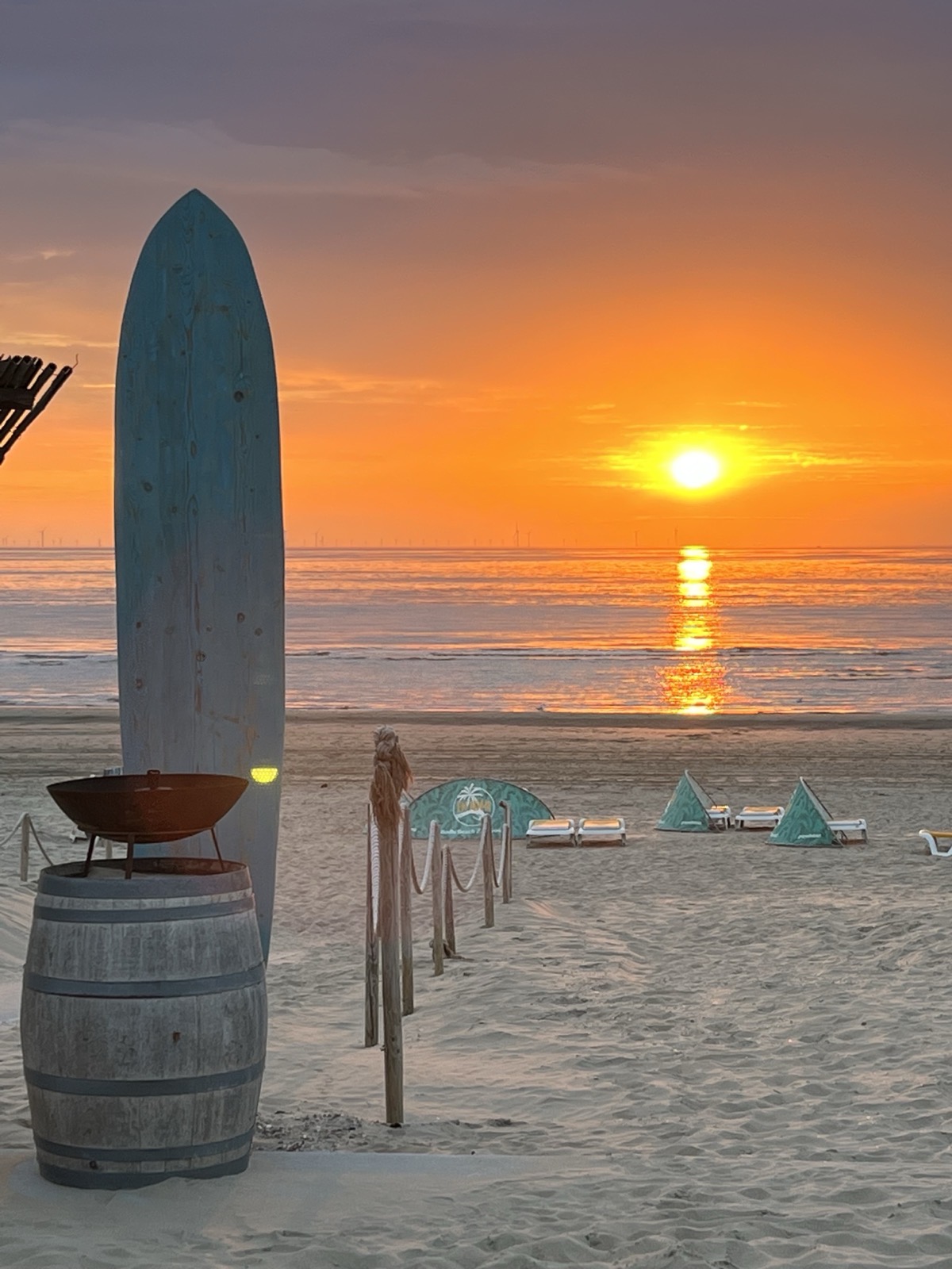 Sunset at Zandvoort beach